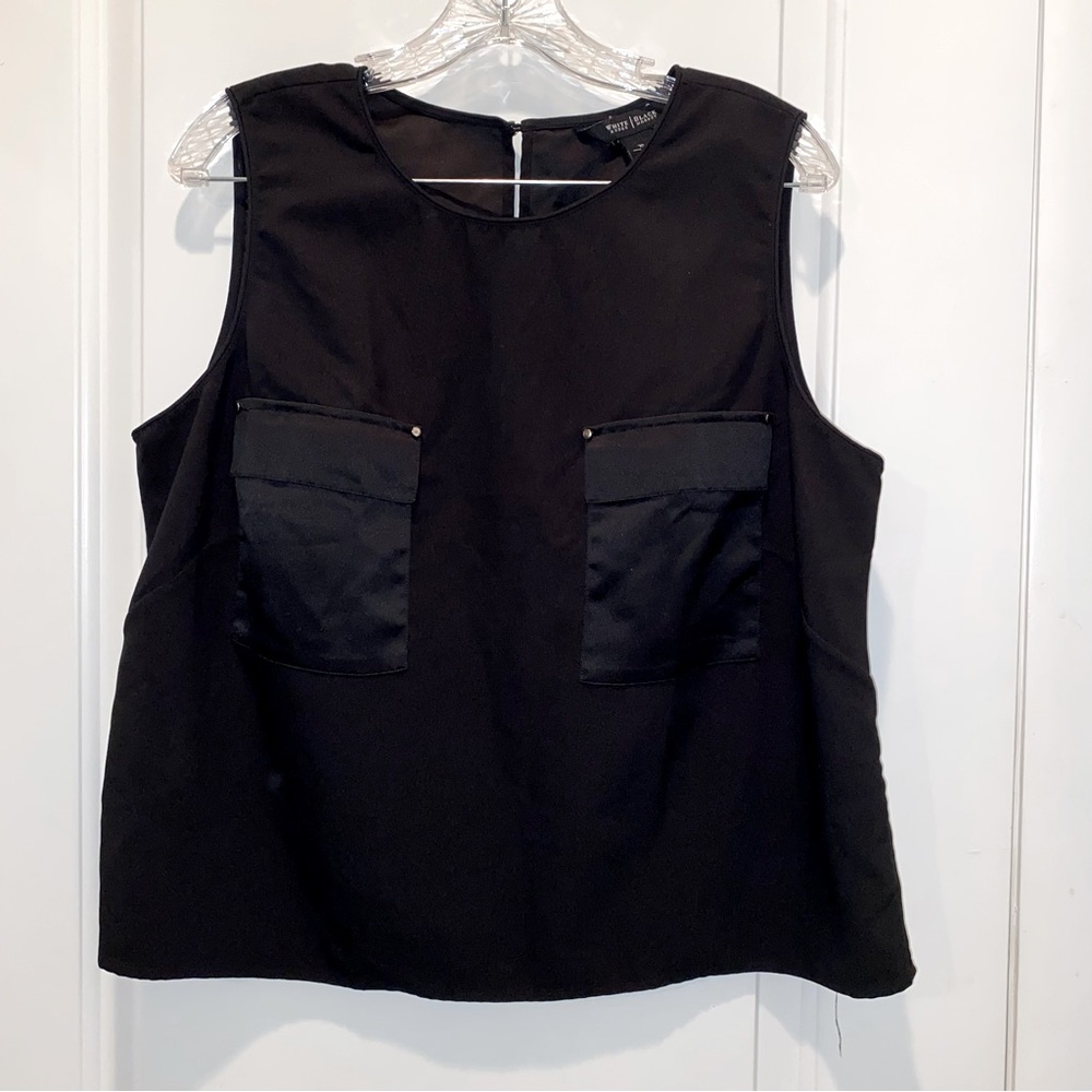 White House Black Market Black Sleeveless Top Size XL